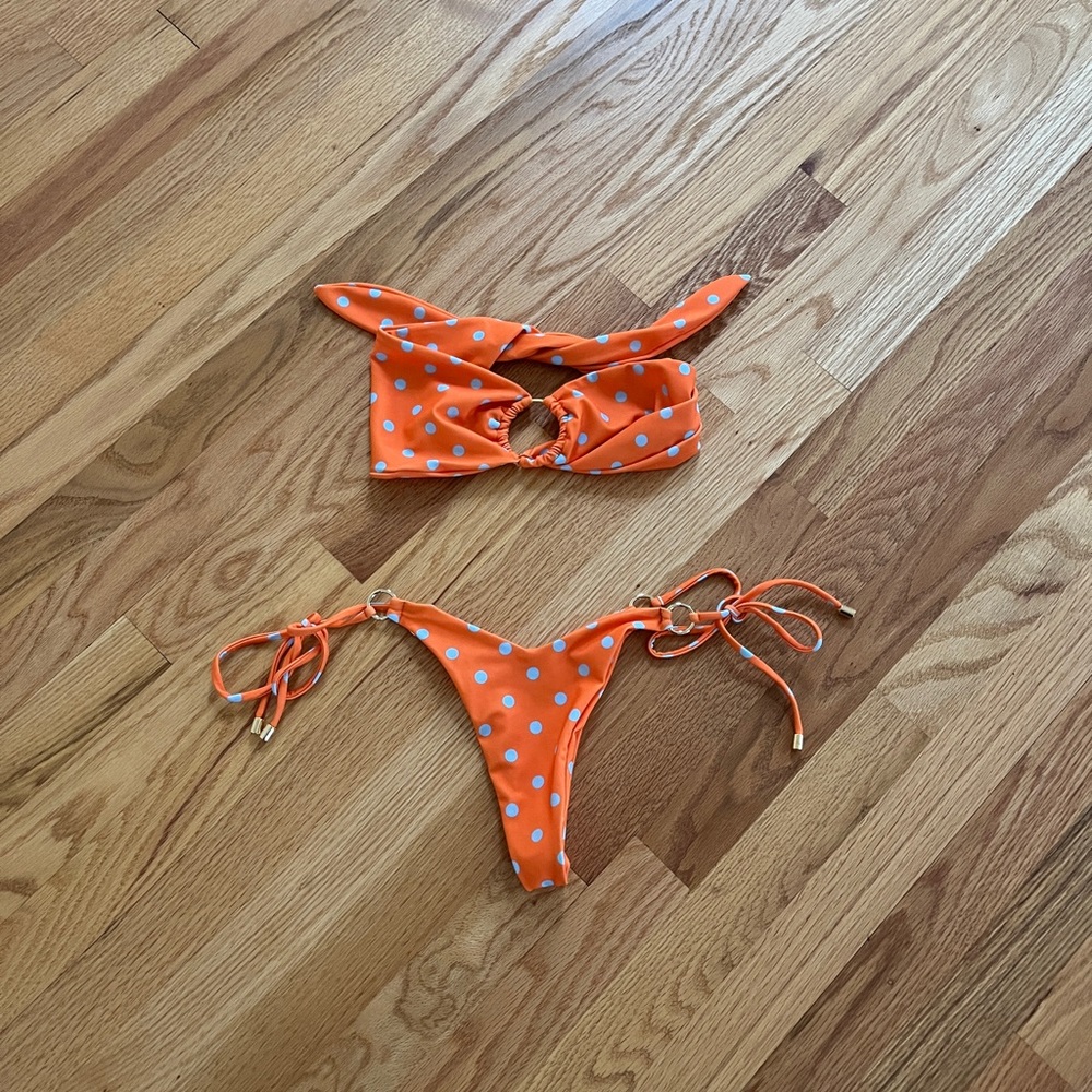 Orange polka dot bikini